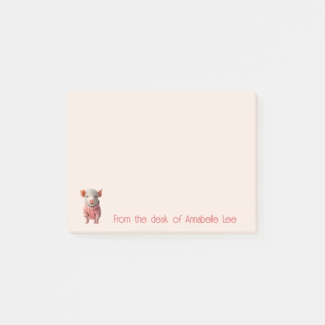 Notas Post-it® Cute Teacup Piggy Personalize Post-it Notes (Anverso)