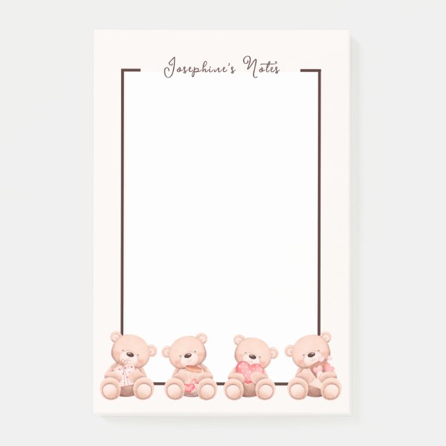 Notas Post-it® Cute Teddy Bear (Anverso)