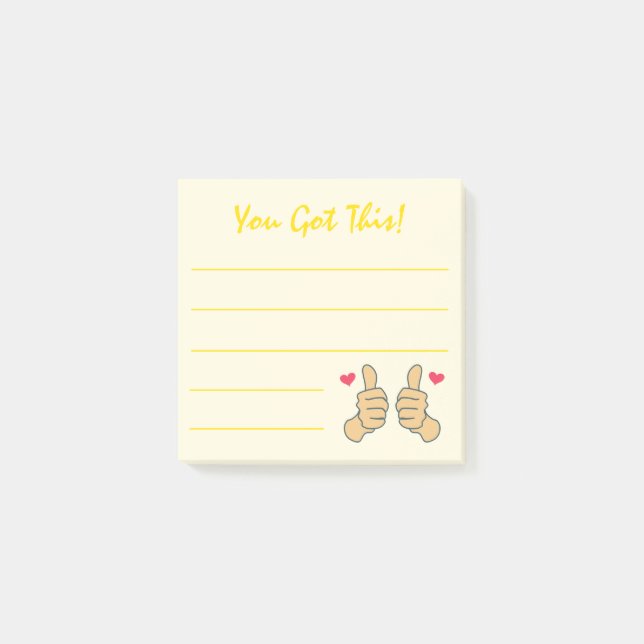 Notas Post-it® Cute Thumbup Amarillo Tienes Esta Cita (Anverso)