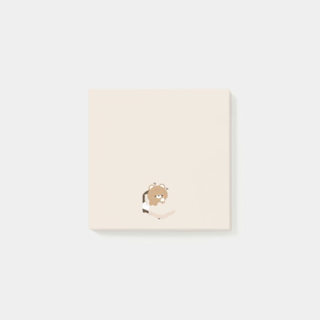 Notas Post-it® Cute Tired Brown Bear (Anverso)