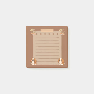 Notas Post-it® Cute Vintage Perro Marrón Cachorro Cottagecore Pos