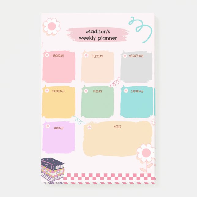 Notas Post-it® Cute Weekly Planner (Anverso)