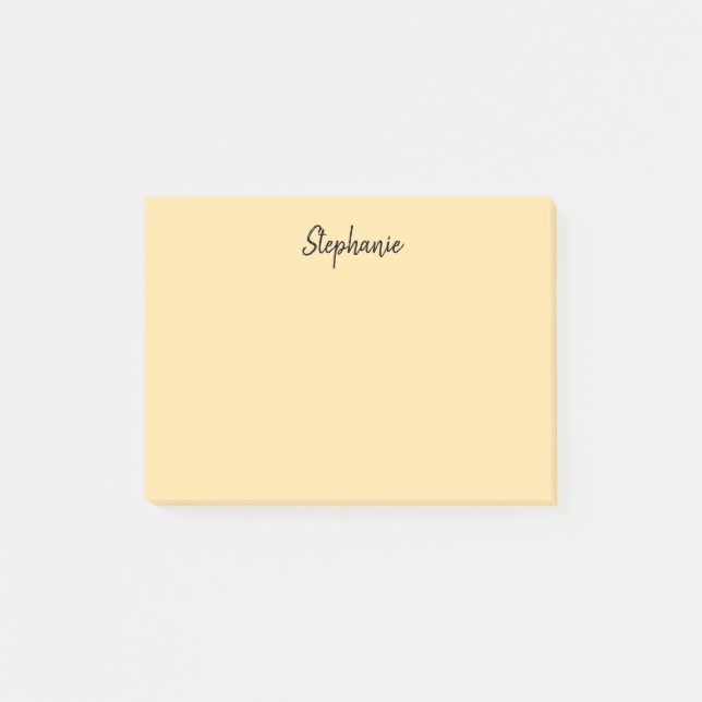 Notas Post-it® Cute Yellow Custom Name Post-it Notes (Anverso)