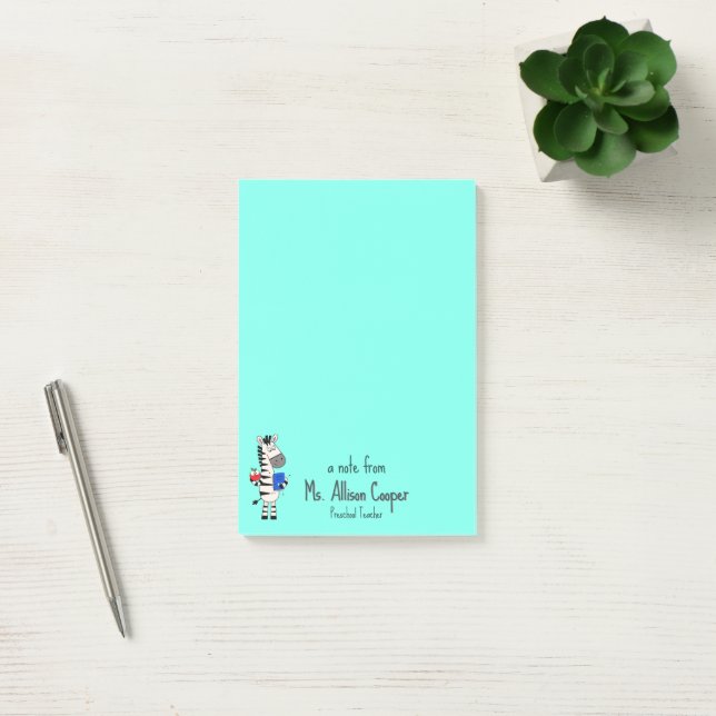 Notas Post-it® Cute Zebra Teacher  (Oficina)
