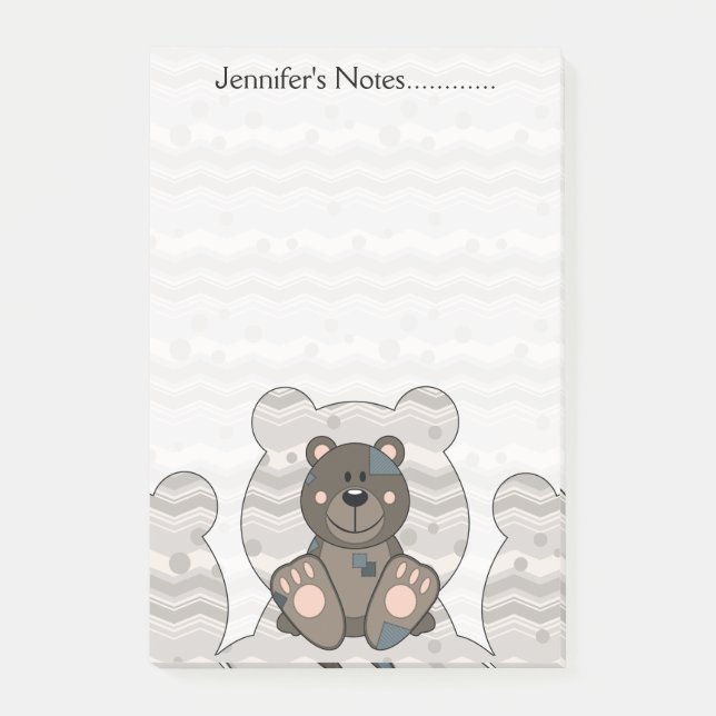 Notas Post-it® Cutelyn Teddy Bear (Anverso)