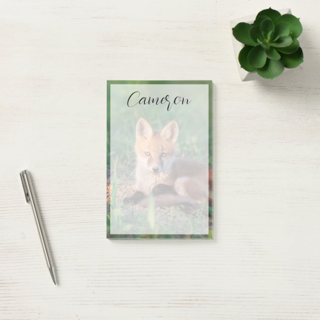 Notas Post-it® Cutest Baby Animals | Red Fox Kit Relaxing (Oficina)