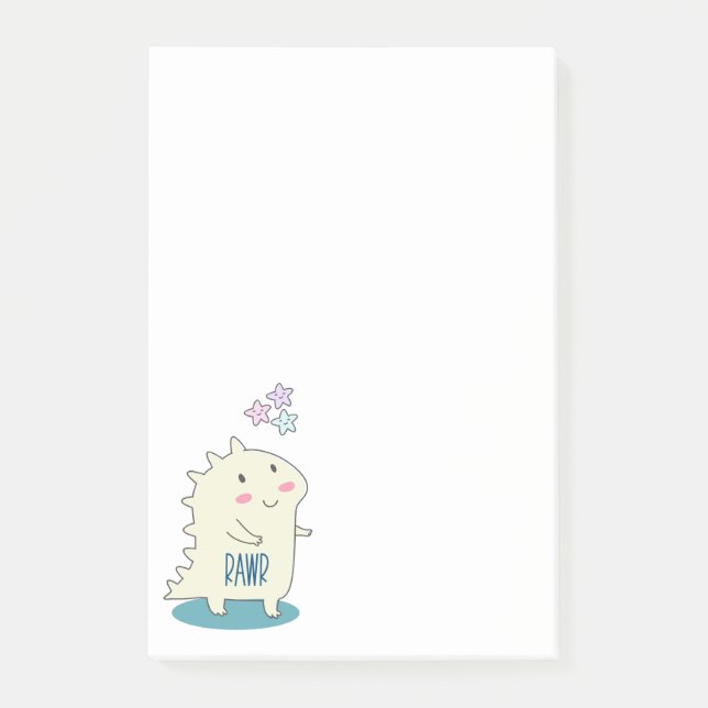 Notas Post-it® Cuto chino amarillo con estrellas felices (Anverso)