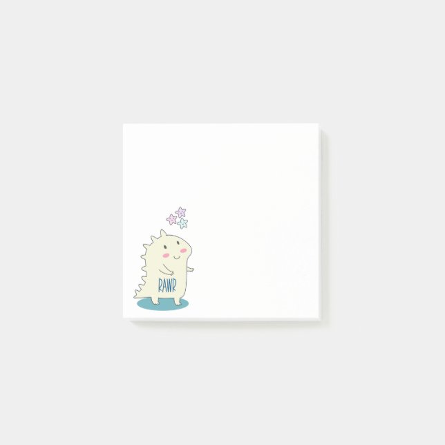 Notas Post-it® Cuto chino amarillo con estrellas felices (Anverso)