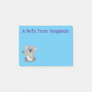 Notas Post-it® Cuto feliz koala saludando al ilustracion personal