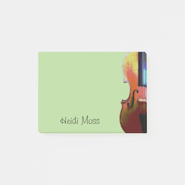Notas Post-it® Cuto musical violín verde (Anverso)