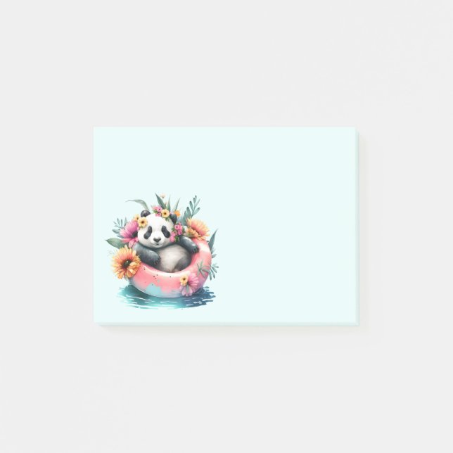 Notas Post-it® Cuto Panda Chilling en un tubo interno (Anverso)