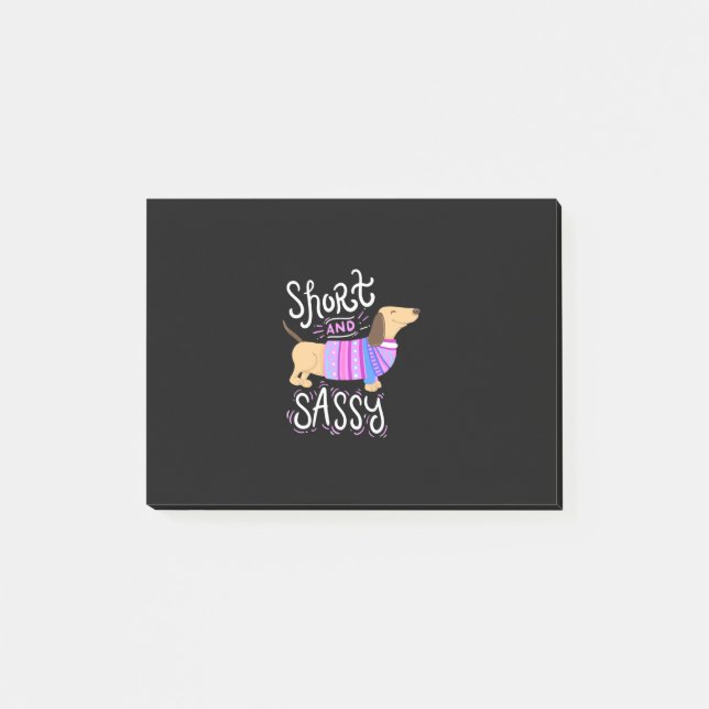 Notas Post-it® Dachshund Bajo Y Sassy (Anverso)