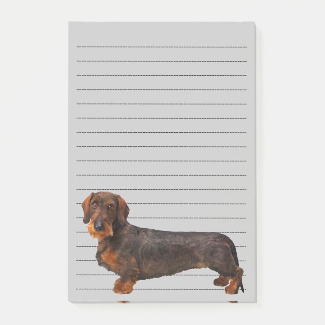 Notas Post-it® Dachshund cabelludo del alambre (Anverso)