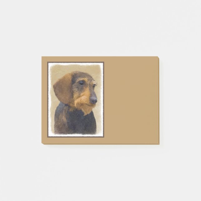 Notas Post-it® Dachshund (Cabezal alambrada) Pintura original de  (Anverso)