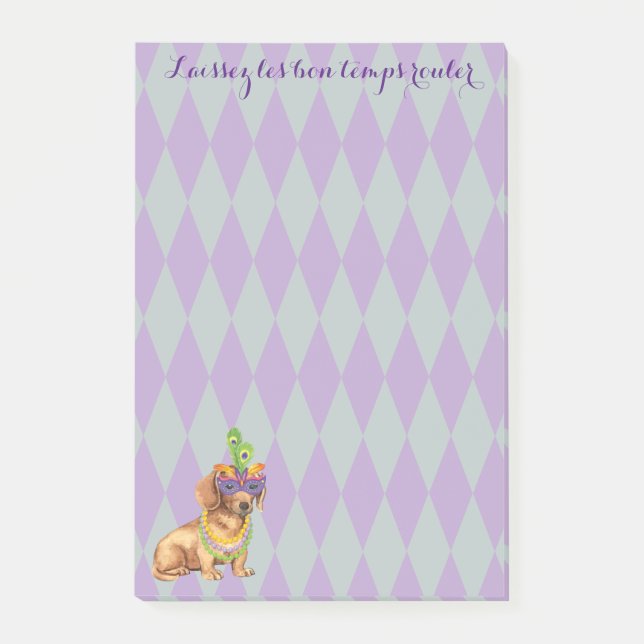 Notas Post-it® Dachshund del carnaval (Anverso)