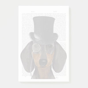 Notas Post-it® Dachshund, hebilla formal y Gorra