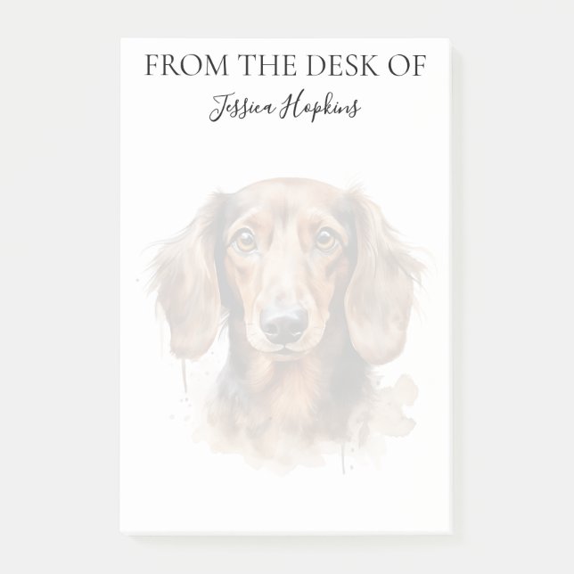 Notas Post-it® Dachshund Lover Monogrammed Dog (Anverso)
