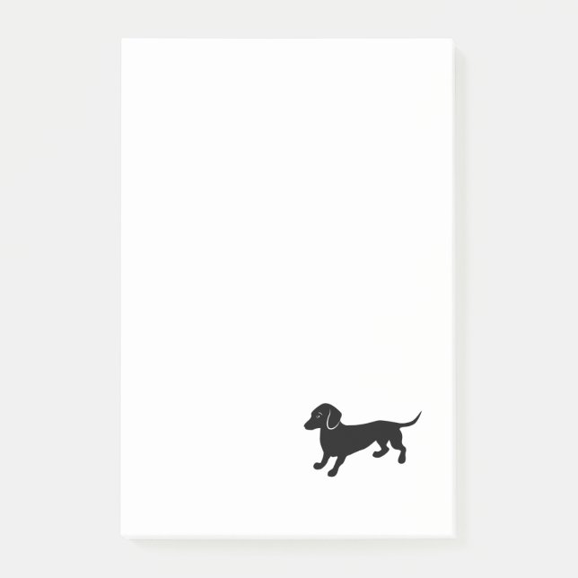 Notas Post-it® Dachshund negro (Anverso)