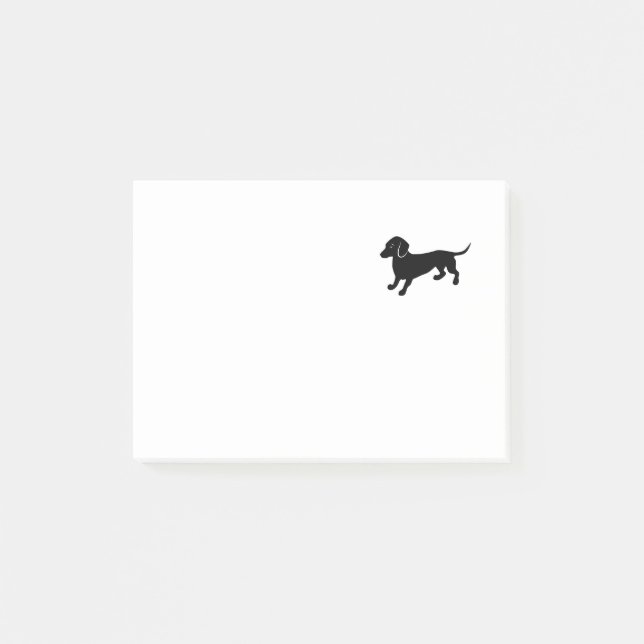 Notas Post-it® Dachshund negro (Anverso)