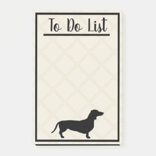 Notas Post-it® Dachshund negro para hacer la lista