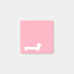 Notas Post-it® Dachshund rosado Doxie lindo