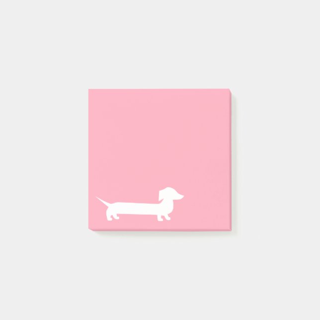 Notas Post-it® Dachshund rosado Doxie lindo (Anverso)