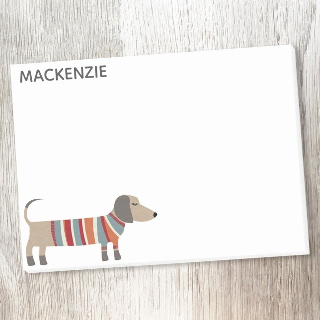 Notas Post-it® Dachshund Wiener Sausage Dog Personalizado (Fun personalized name Dachshund Wiener Sausage Dog Post It notes)