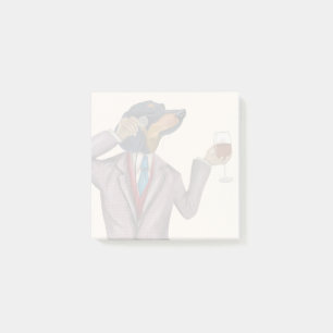 Notas Post-it® Dachshund Wine Snob