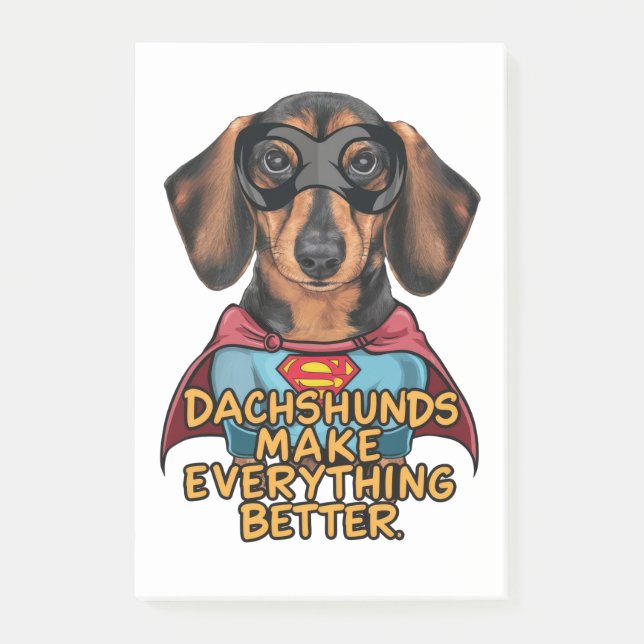 Notas Post-it® Dachshunds lo hacen mejor (Anverso)