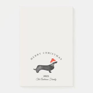 Notas Post-it® Dachsund navideño personalizado rojo gris santa