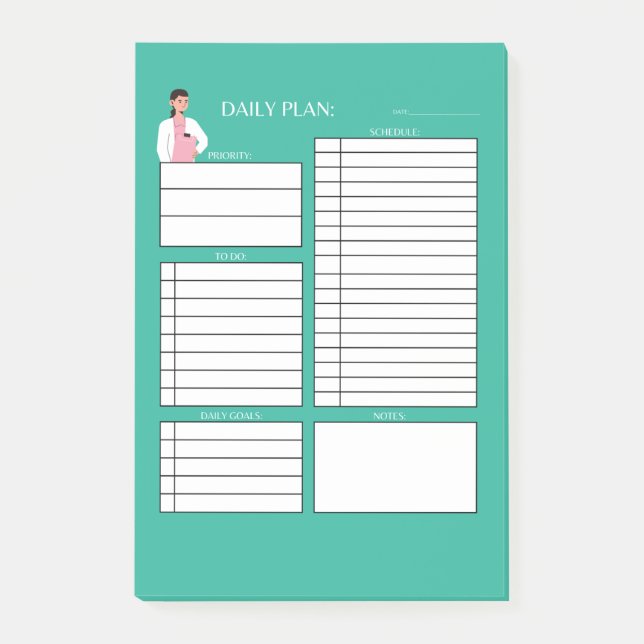 NOTAS POST-IT® DAILY PLAN DOCTORA (Anverso)
