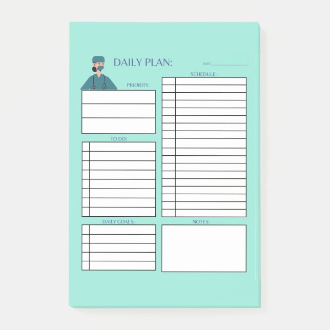 NOTAS POST-IT® DAILY PLAN NURSE (Anverso)