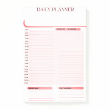 Daily Planner Post anota Pad