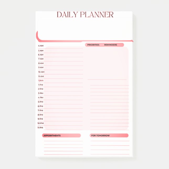 Notas Post-it® Daily Planner Post anota Pad (Anverso)