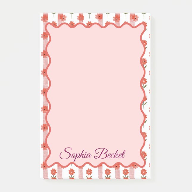 Notas Post-it® Daisy Coquette Stripes Notepad (Anverso)