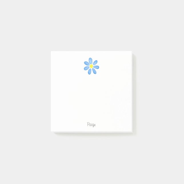 Notas Post-it® Daisy de color azul (Anverso)