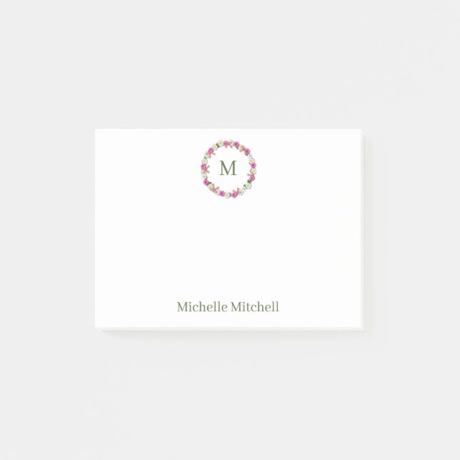 Notas Post-it® Daisy floral wreath (Anverso)