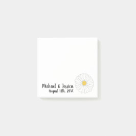 Notas Post-it® Daisy Flower Floral Bridal Shower Favor de matrimo