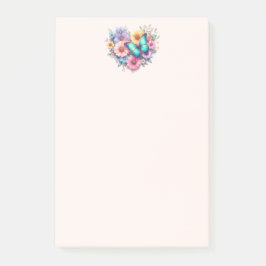 Notas Post-it® Daisy Flowers with a Beautiful Butterfly