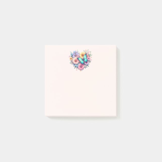 Notas Post-it® Daisy Flowers with a Beautiful Butterfly (Anverso)