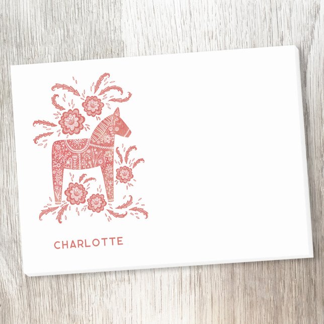 Notas Post-it® Dala escandinava - Rojo de caballo personalizado (Subido por el creador)