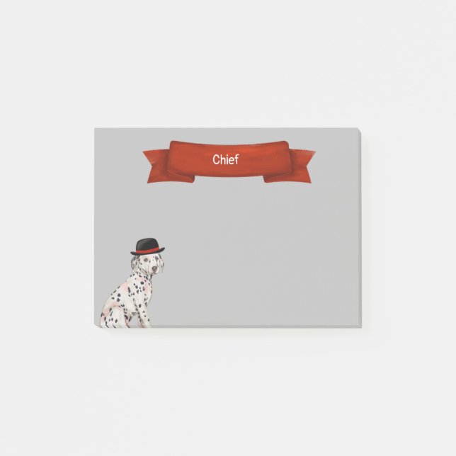 Notas Post-it® Dalmatian con pintura Gorra (Anverso)