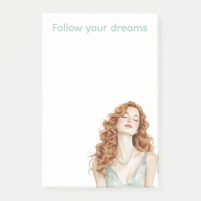 Notas Post-it® Dama de cabeza roja (Anverso)