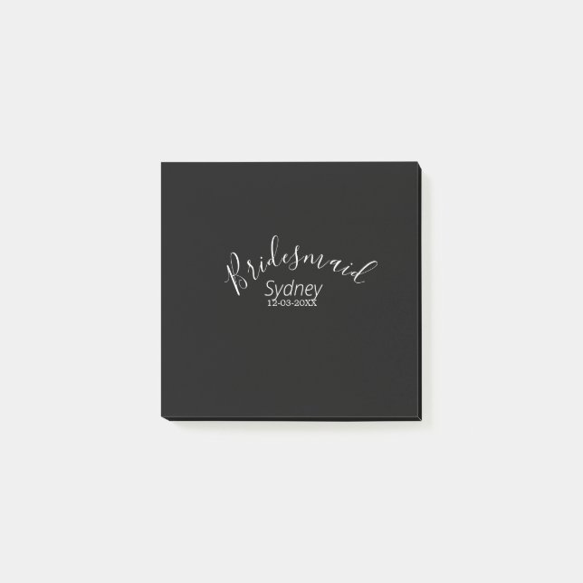 Notas Post-it® Dama de honor despedida de soltera nombre moderno  (Anverso)