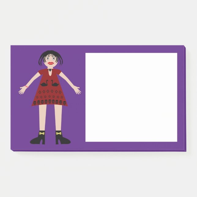 Notas Post-it® Dama de vampiros gótica de Halloween (Anverso)