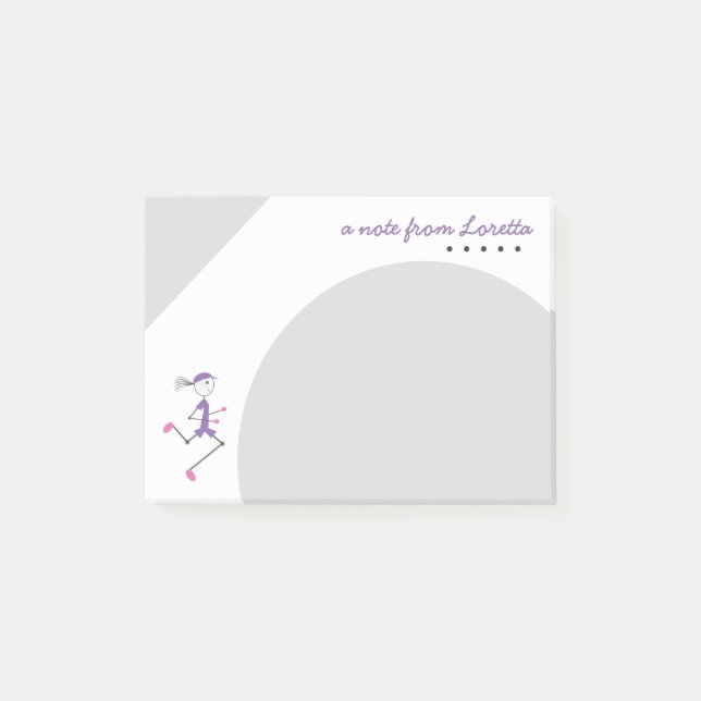 Notas Post-it® Dama personalizada corriendo (Anverso)