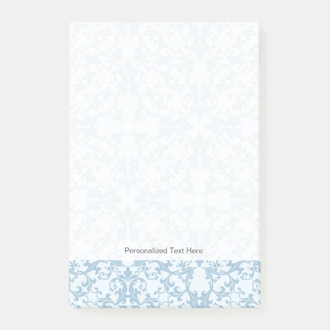 Notas Post-it® Damasco azul claro (Anverso)