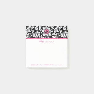 Notas Post-it® Damasco Blanco Y Flor Rosa