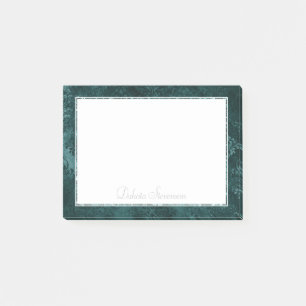Notas Post-it® Damasco Verde azulado de Velvety Barroco verde o