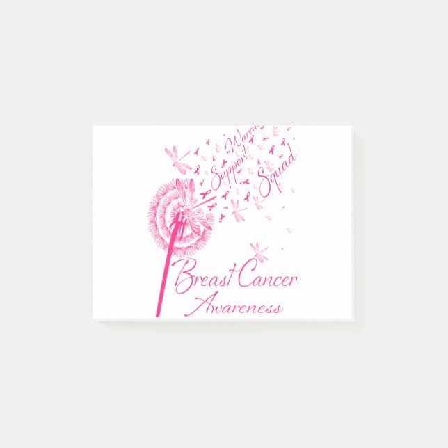 Notas Post-it® Dandelion Warrior Support Squad Mama Cancer (Anverso)